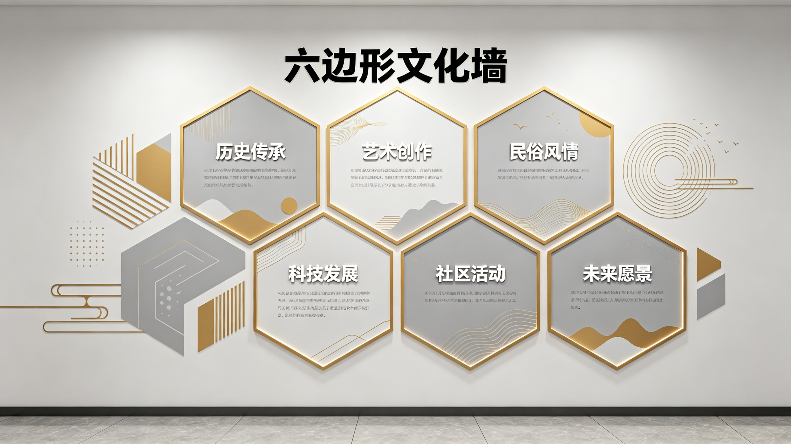沐川企业文化墙 | 六边形信息美学